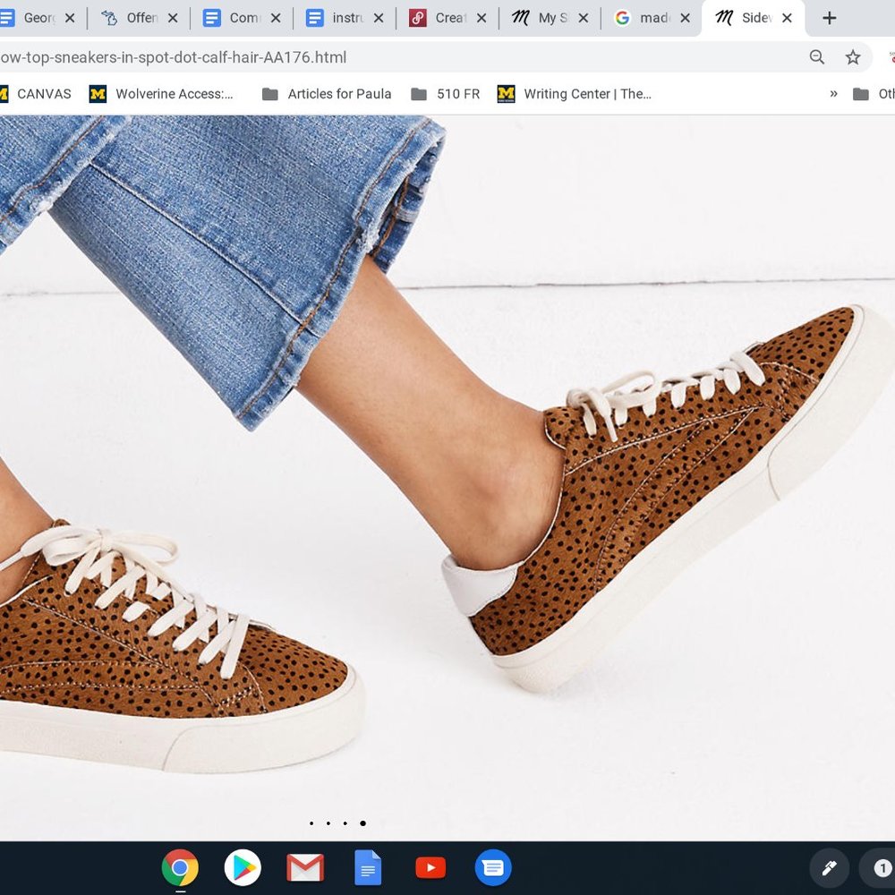 Madewell size 8 Sneakers in Spot Dot Calf Hair